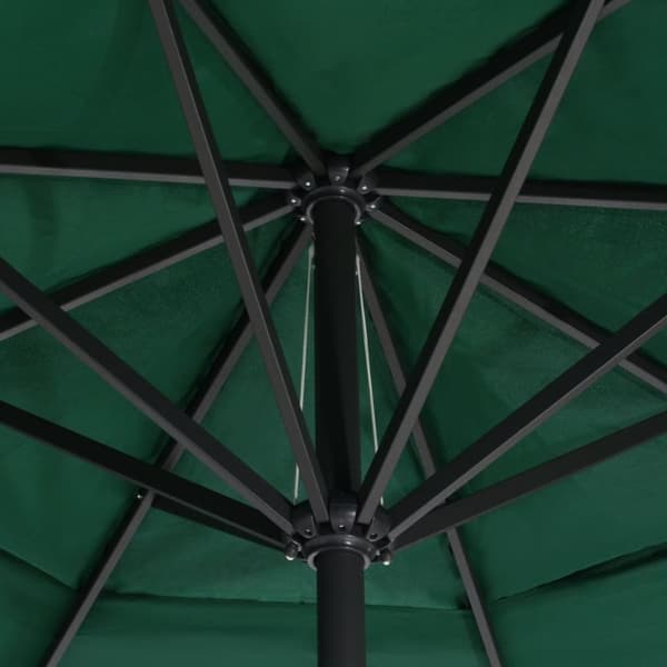 vidaXL udendørs parasol med aluminiumsstang 600 cm grøn - Parasoller og solskærme