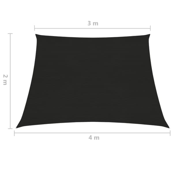 vidaXL Solsegel 160 g/m² svart 3/4x2 m HDPE - Parasoll & solskydd