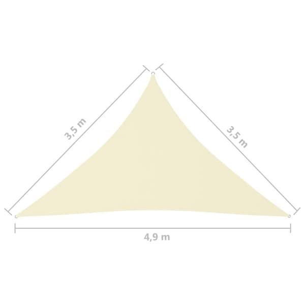 vidaXL Aurinkopurje Oxford-kangas kolmio 3,5x3,5x4,9 m kerma -  Päivän- & aurinkovarjot