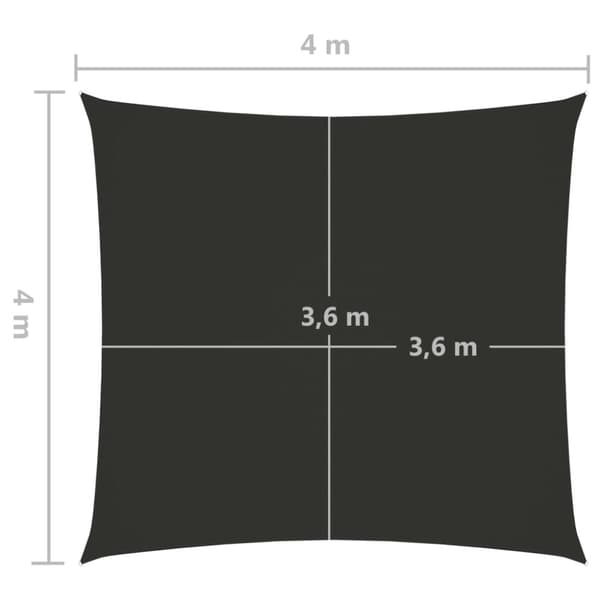 vidaXL Aurinkopurje Oxford-kangas neliönmuotoinen 4x4 m antrasiitti - Päivän- & aurinkovarjot
