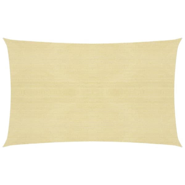 vidaXL solsejl 160 g/m² 3x5 m HDPE beige -  Parasoller og solskærme