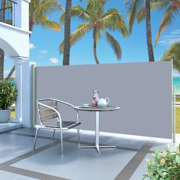 vidaXL Infällbar sidomarkis 140 x 300 cm grå -  Parasoll & solskydd