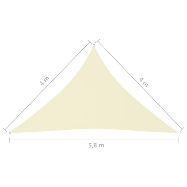 vidaXL Aurinkopurje Oxford-kangas kolmio 4x4x5,8 m kerma -  Päivän- & aurinkovarjot