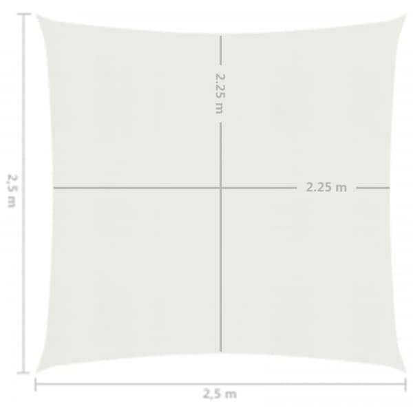 vidaXL solsejl 2,5x2,5 m 160 g/m² HDPE hvid - Parasoller og solskærme