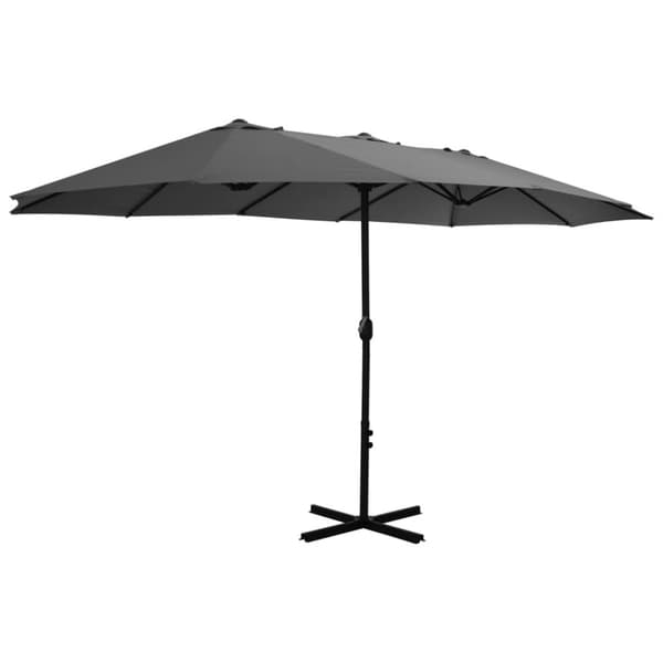 vidaXL Trädgårdsparasoll med aluminiumstång 460x270 cm antracit - Parasoll & solskydd