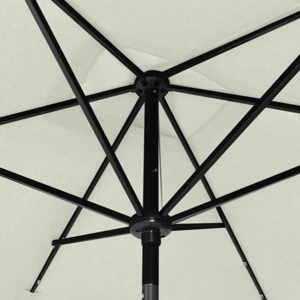 vidaXL parasol med stålstang og LED-lys 2x3 m sandfarvet -  Parasoller og solskærme