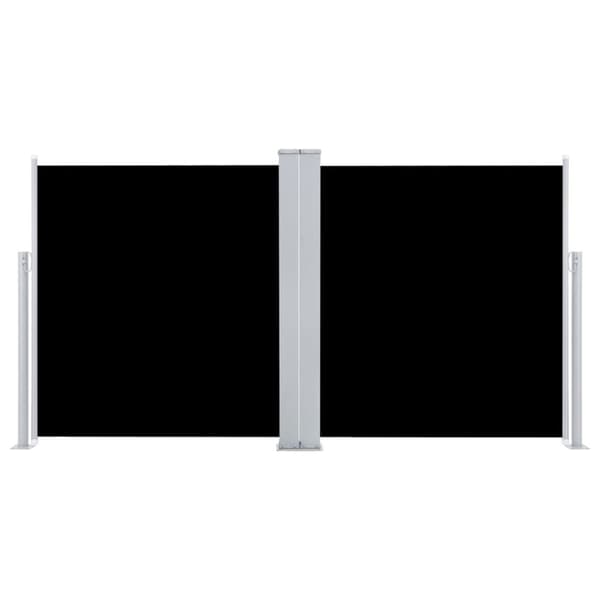 vidaXL Infällbar sidomarkis svart 120x600 cm -  Parasoll & solskydd