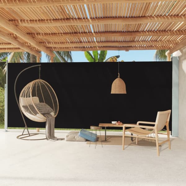 vidaXL Infällbar sidomarkis 220x600 cm svart - Parasoll & solskydd