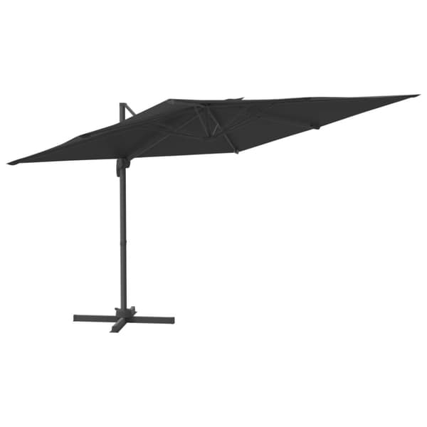 vidaXL hængeparasol med LED-lys 400x300 cm sort -  Parasoller og solskærme