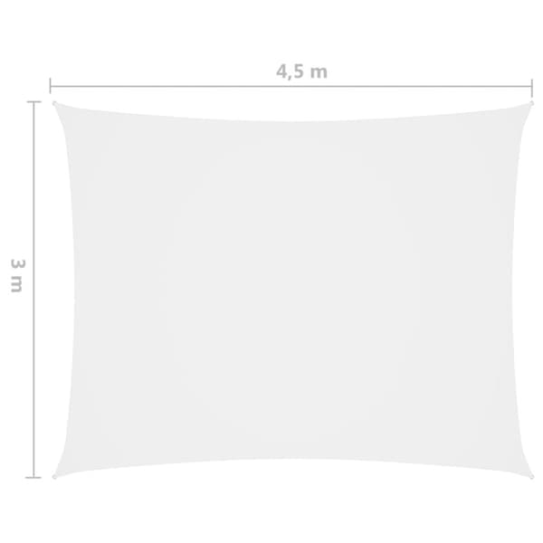 vidaXL Solsegel oxfordtyg rektangulärt 3x4,5 m vit - Parasoll & solskydd