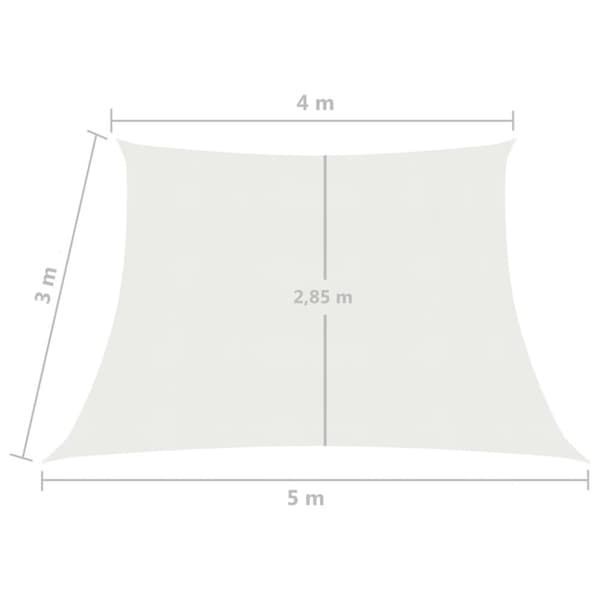 vidaXL solsejl 160 g/m² 4/5x3 m HDPE hvid -  Parasoller og solskærme