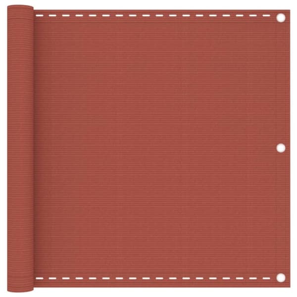 vidaXL Parvekkeen suoja terrakotta 90x600 cm HDPE -  Päivän- & aurinkovarjot