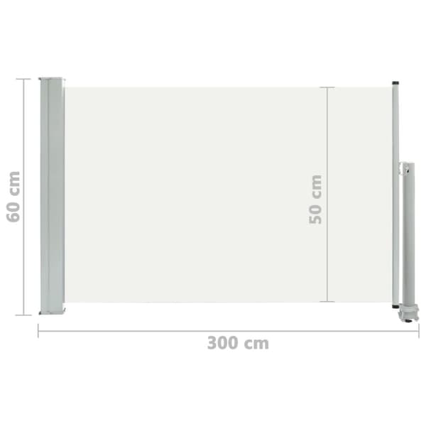 vidaXL sammenrullelig sidemarkise 60 x 300 cm cremefarvet - Parasoller og solskærme