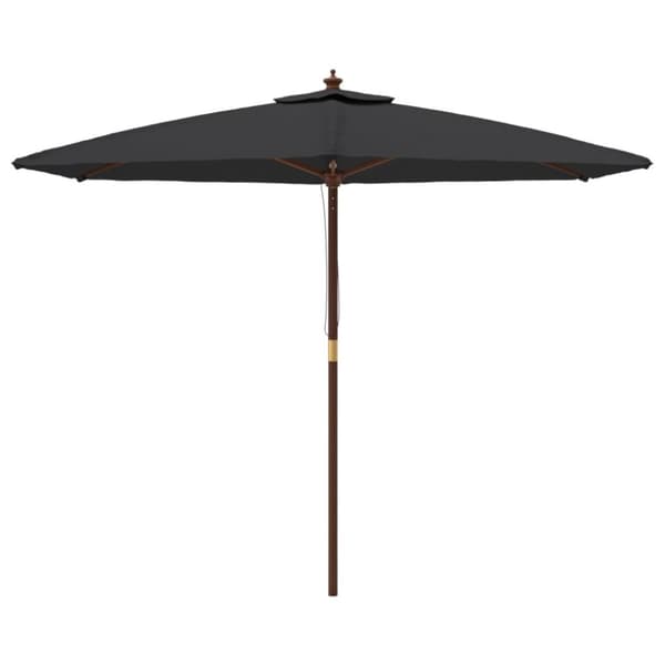 vidaXL Puutarhan aurinkovarjo puutolppa musta 299x240 cm - Päivän- & aurinkovarjot