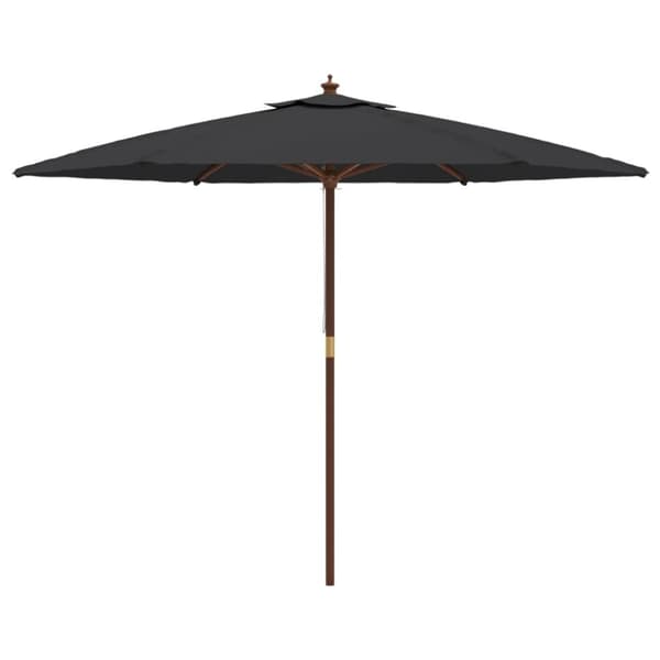 vidaXL Puutarhan aurinkovarjo puutolppa musta 299x240 cm - Päivän- & aurinkovarjot