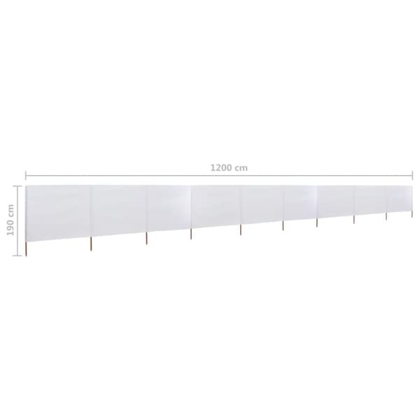 vidaXL Tuulensuojakangas 9 paneelilla 1200x160 cm hiekan valkoinen - Päivän- & aurinkovarjot