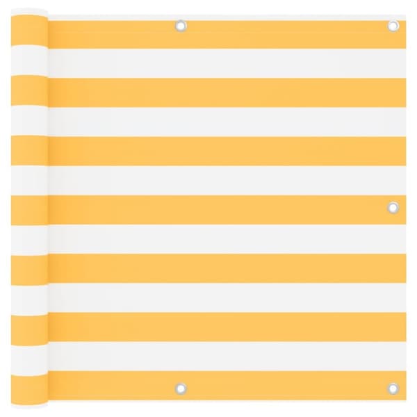 vidaXL Parvekkeen suoja valkoinen ja keltainen 90x400 cm Oxford kangas -  Päivän- & aurinkovarjot