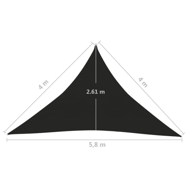 vidaXL solsejl 4x4x5,8 m 160 g/m² HDPE sort - Parasoller og solskærme