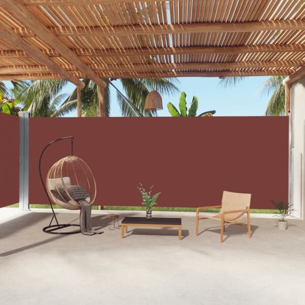 vidaXL Infällbar sidomarkis brun 220x1000 cm -  Parasoll & solskydd