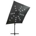 Pikkukuva 5 / 11: vidaXL Riippuva aurinkovarjo tangolla ja LED-valoilla antras. 250 cm -  Päivän- & aurinkovarjot