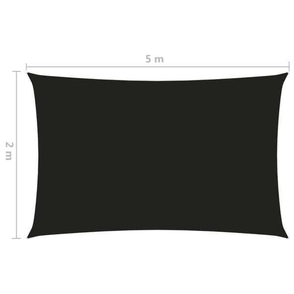 vidaXL Aurinkopurje Oxford-kangas suorakaide 2x5 m musta - Päivän- & aurinkovarjot