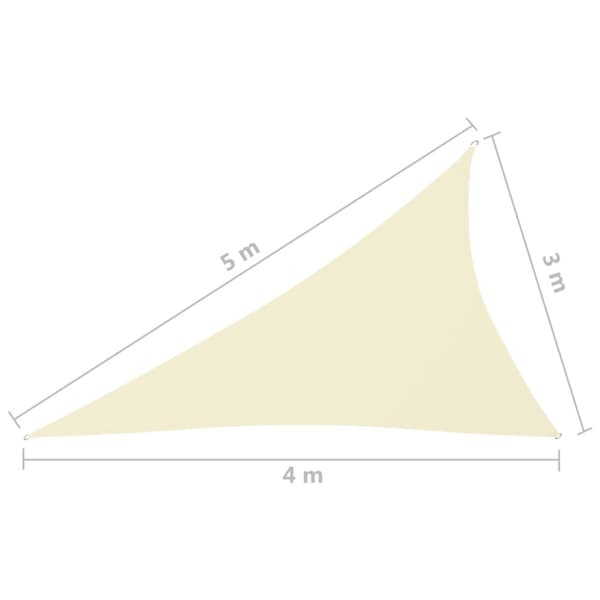 vidaXL Aurinkopurje Oxford-kangas kolmio 3x4x5 m kerma -  Päivän- & aurinkovarjot