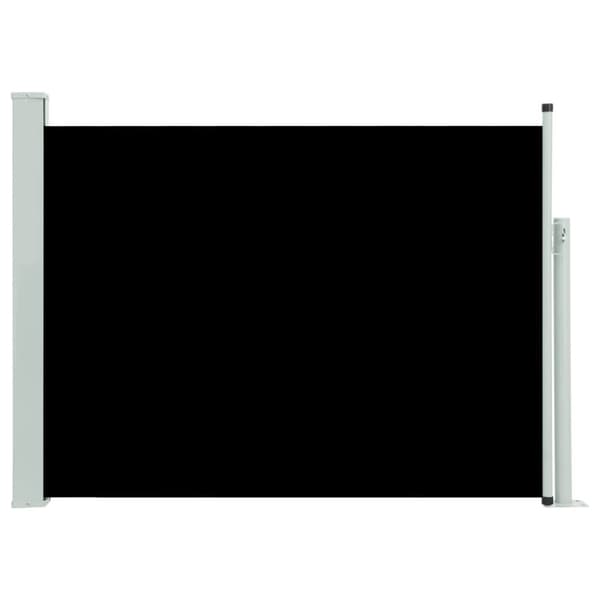 vidaXL Sisäänvedettävä terassin sivumarkiisi 100x500 cm musta - Päivän- & aurinkovarjot