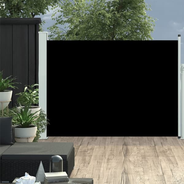 vidaXL Sisäänvedettävä terassin sivumarkiisi 100x500 cm musta -  Päivän- & aurinkovarjot