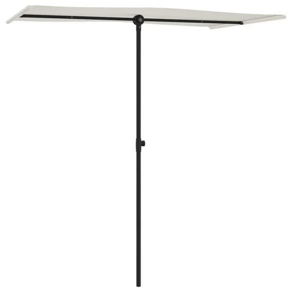 vidaXL Aurinkovarjo alumiinitanko 180x110 cm hiekanvalkoinen - Päivän- & aurinkovarjot