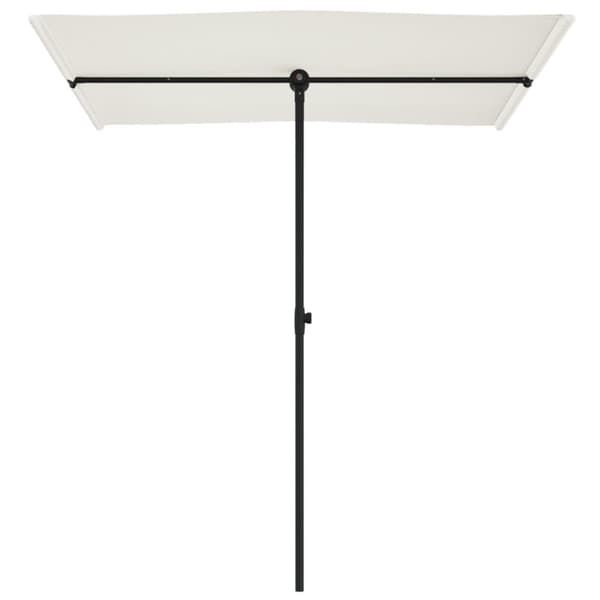 vidaXL Aurinkovarjo alumiinitanko 180x110 cm hiekanvalkoinen - Päivän- & aurinkovarjot