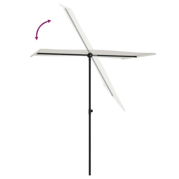 vidaXL Aurinkovarjo alumiinitanko 180x110 cm hiekanvalkoinen - Päivän- & aurinkovarjot