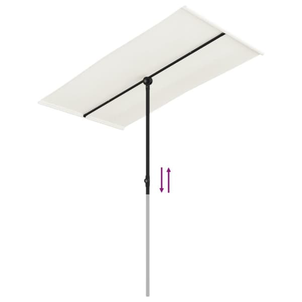 vidaXL Aurinkovarjo alumiinitanko 180x110 cm hiekanvalkoinen - Päivän- & aurinkovarjot