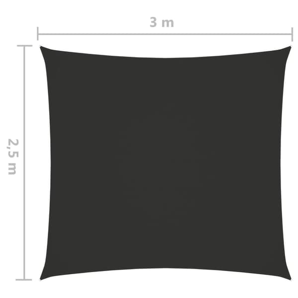 vidaXL solsejl 2,5x3 m rektangulær oxfordstof antracitgrå -  Parasoller og solskærme