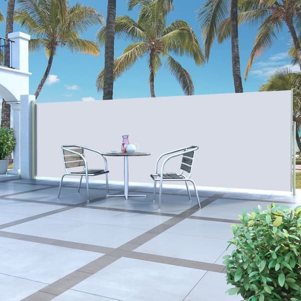 vidaXL Infällbar sidomarkis 160 x 500 cm gräddvit - Parasoll & solskydd