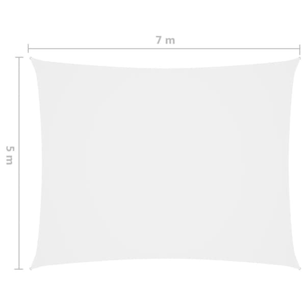 vidaXL Aurinkopurje Oxford-kangas suorakaide 5x7 m valkoinen - Päivän- & aurinkovarjot