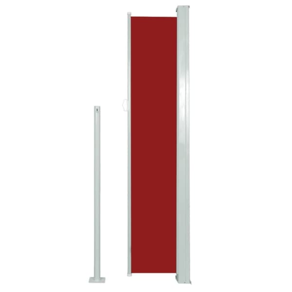 vidaXL Sisäänvedettävä sivumarkiisi 160x500 cm punainen - Päivän- & aurinkovarjot