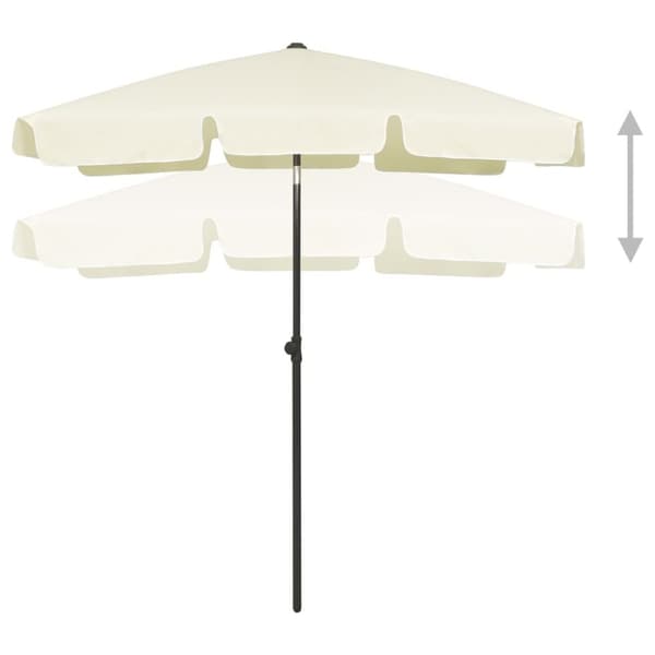 vidaXL Strandparasoll gul 180x120 cm -  Parasoll & solskydd