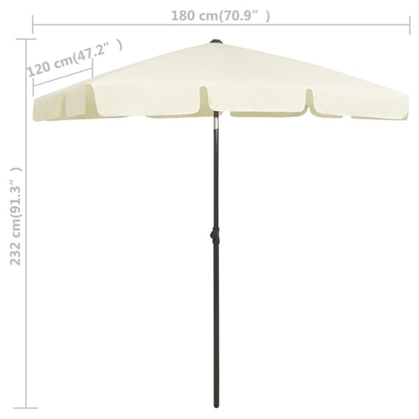 vidaXL Strandparasoll gul 180x120 cm - Parasoll & solskydd