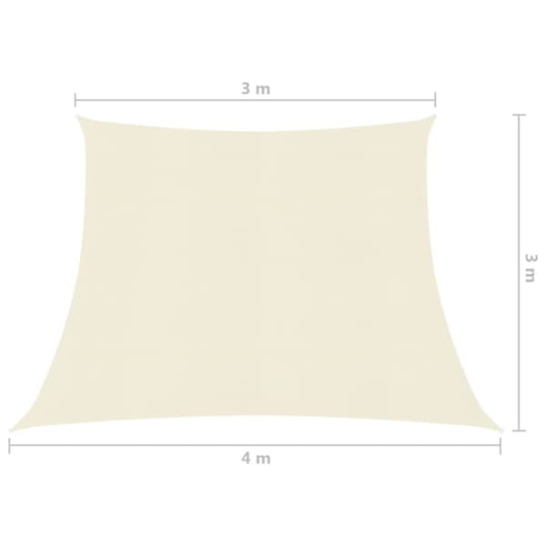 vidaXL Solsegel 160 g/m² gräddvit 3/4x3 m HDPE -  Parasoll & solskydd