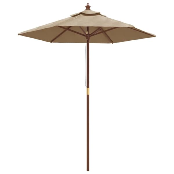 vidaXL Puutarhan aurinkovarjo puutolppa taupe 196x231 cm - Päivän- & aurinkovarjot