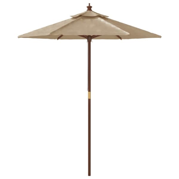 vidaXL Puutarhan aurinkovarjo puutolppa taupe 196x231 cm - Päivän- & aurinkovarjot