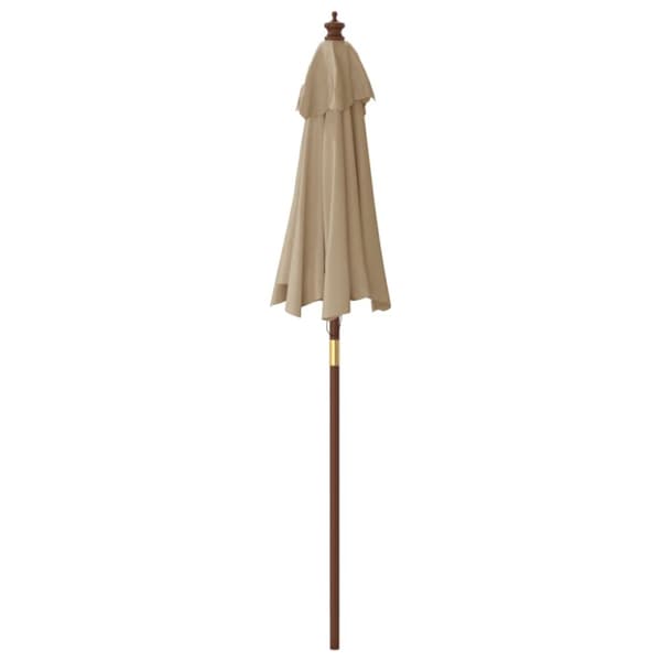 vidaXL Puutarhan aurinkovarjo puutolppa taupe 196x231 cm - Päivän- & aurinkovarjot