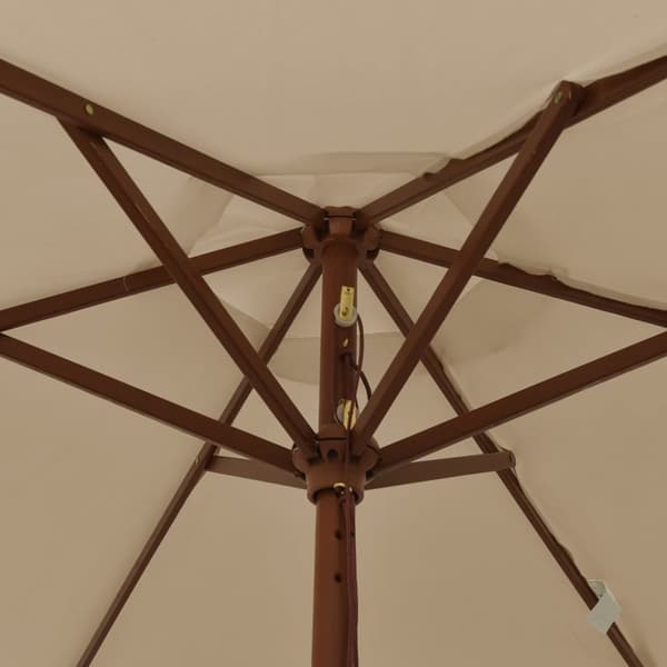 vidaXL Puutarhan aurinkovarjo puutolppa taupe 196x231 cm - Päivän- & aurinkovarjot