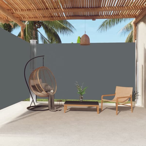 vidaXL Infällbar sidomarkis 220x600 cm antracit - Parasoll & solskydd