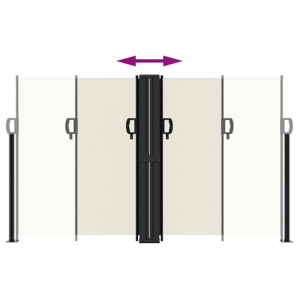 vidaXL Infällbar sidomarkis gräddvit 140x1200 cm - Parasoll & solskydd