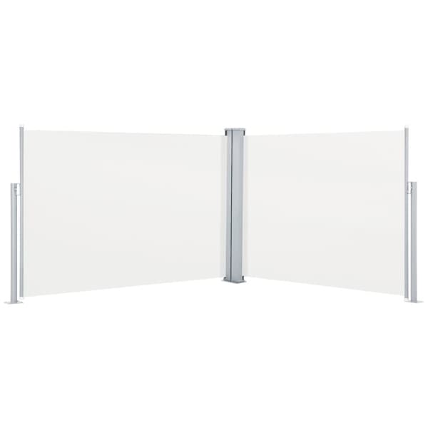 vidaXL Infällbar sidomarkis gräddvit 100x1000 cm - Parasoll & solskydd
