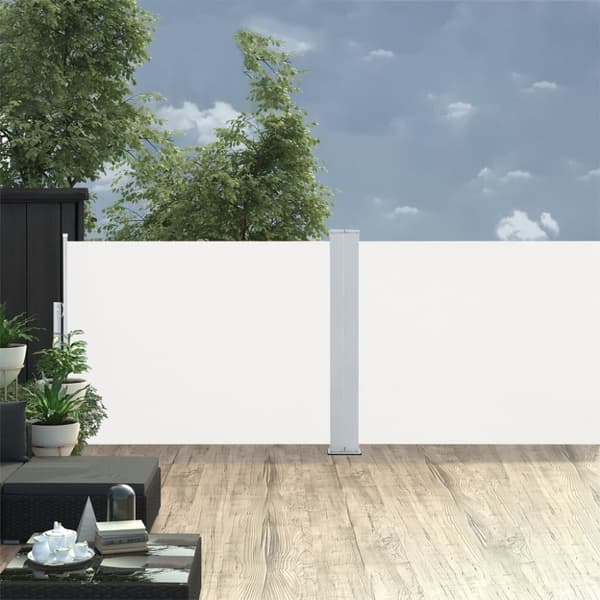 vidaXL Infällbar sidomarkis gräddvit 100x1000 cm - Parasoll & solskydd
