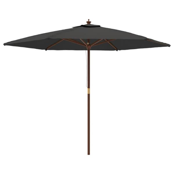 vidaXL Parasoll med trästång 299x240 cm antracit - Parasoll & solskydd