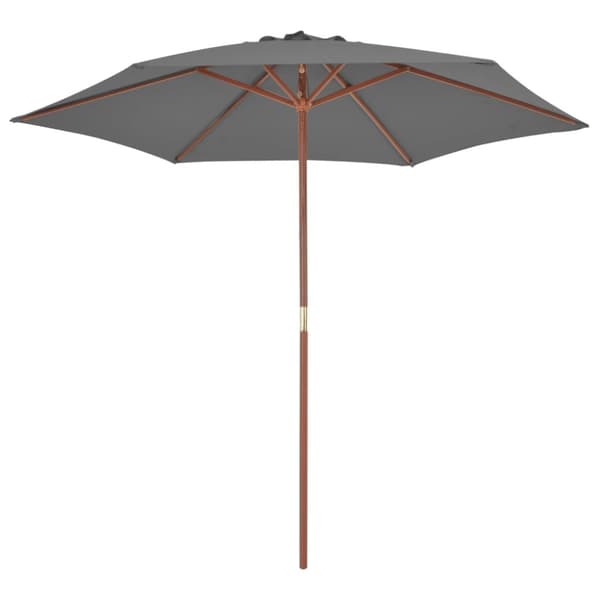 vidaXL Trädgårdsparasoll med trästång 270 cm antracit -  Parasoll & solskydd