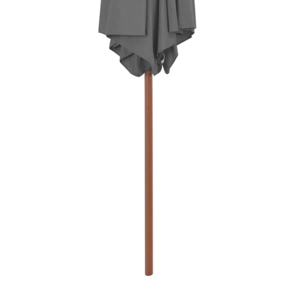vidaXL Trädgårdsparasoll med trästång 270 cm antracit -  Parasoll & solskydd